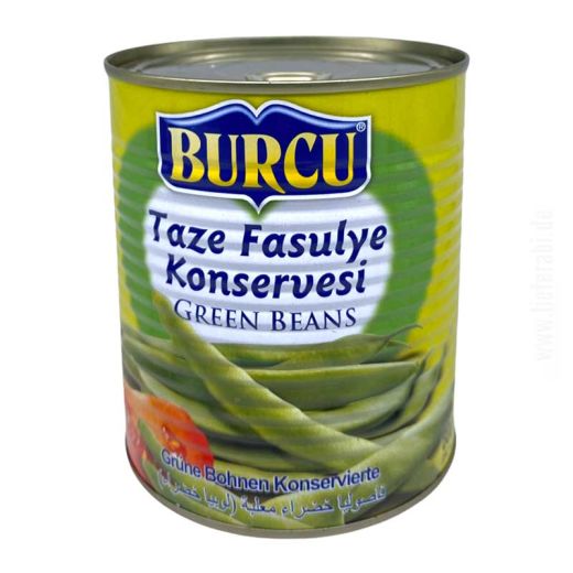 Taze Fasulye Konservesi - Gr&uuml;ne Bohnen 800g Burcu