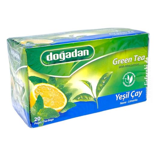 Dogadan Gr&uuml;ner Tee mit Pfefferminze und Zitrone - Yesil Cay Nane Limonlu 34g