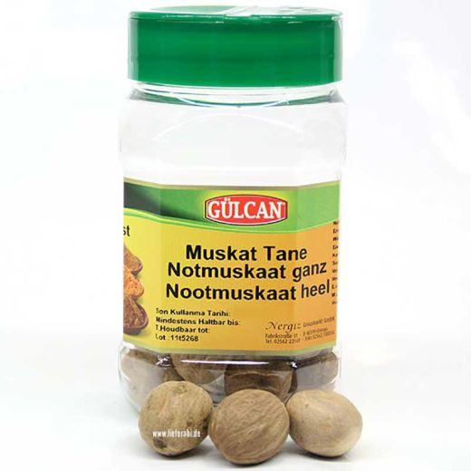 Muskat Tane - Muskatnuss ganz 15 Stk. 100g G&uuml;lcan